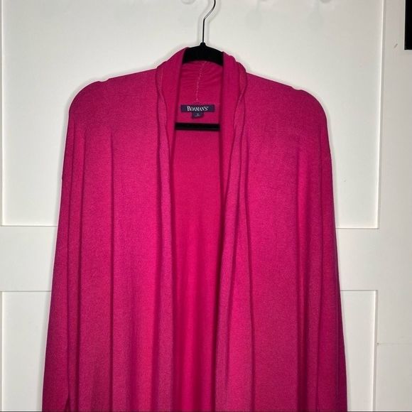 Roamans Plus Size Long Mid Weight Puff Sleeve Open Cardigan NWOT - Picture 3 of 11